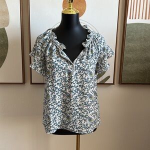 3/$10 Max Studio Blue and Yellow Floral Top